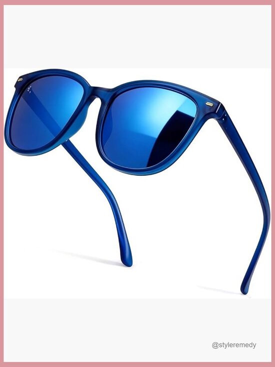 Polarized Mirrored Sunglasses with UV400 Protection, Oversized Square Frame main image 6